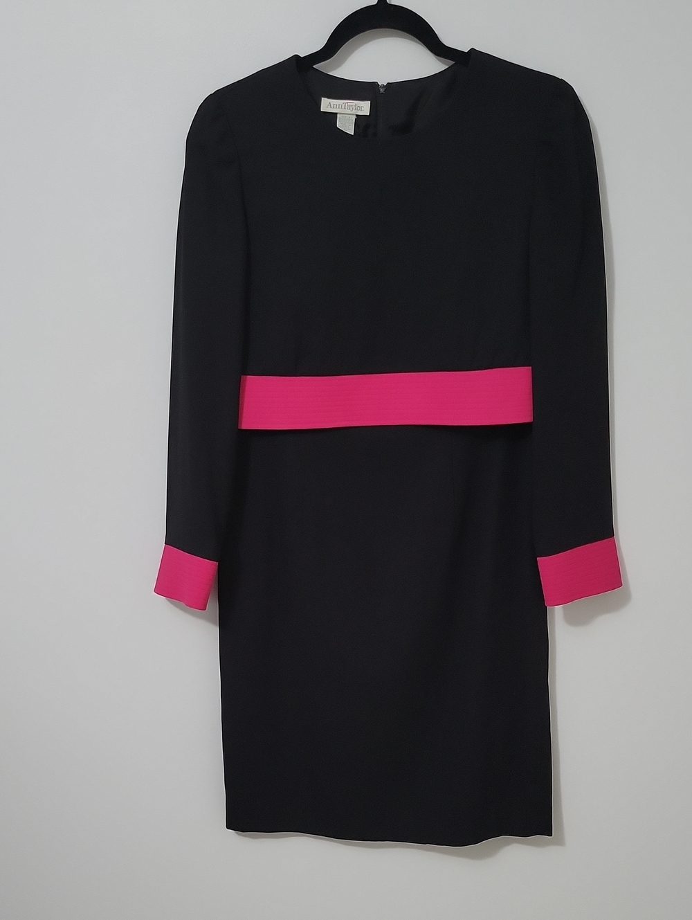Ann Taylor Vintage Long Sleeve Black Dress, Size 8
